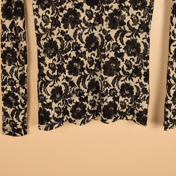 Karen Kane Lace Embroidered Floral Top Dark Romantic Date Night Whimsical Goth S - Picture 5 of 9